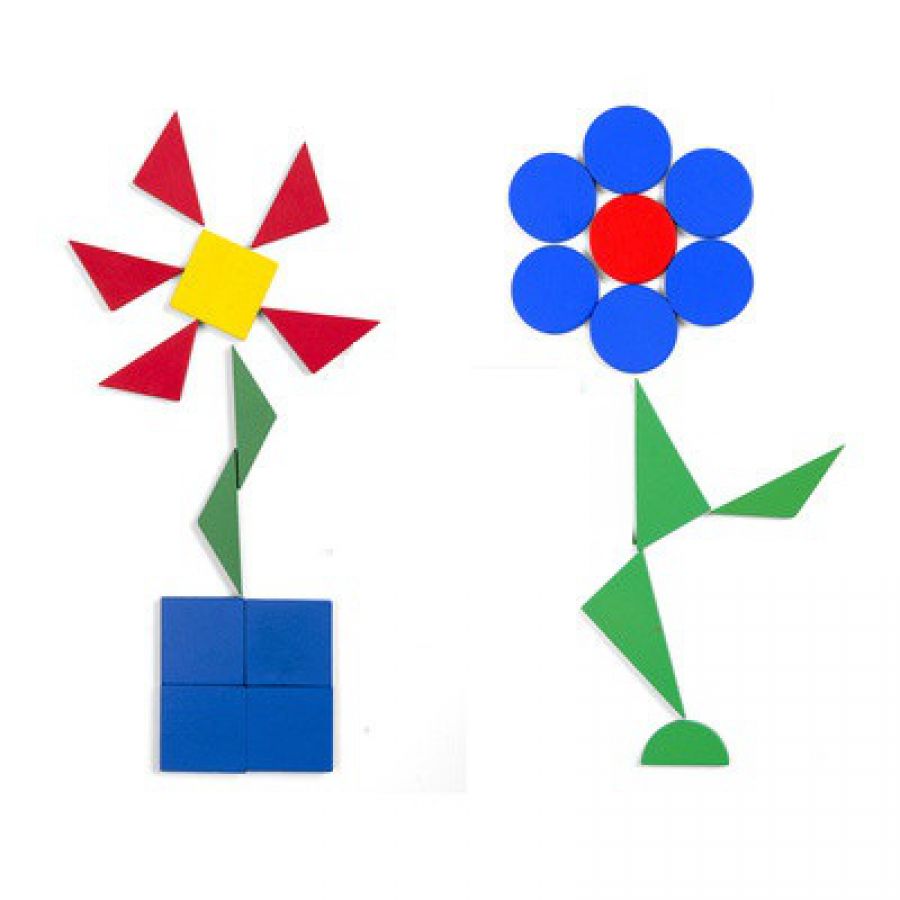 Аппликация цветочек из геометрических фигур